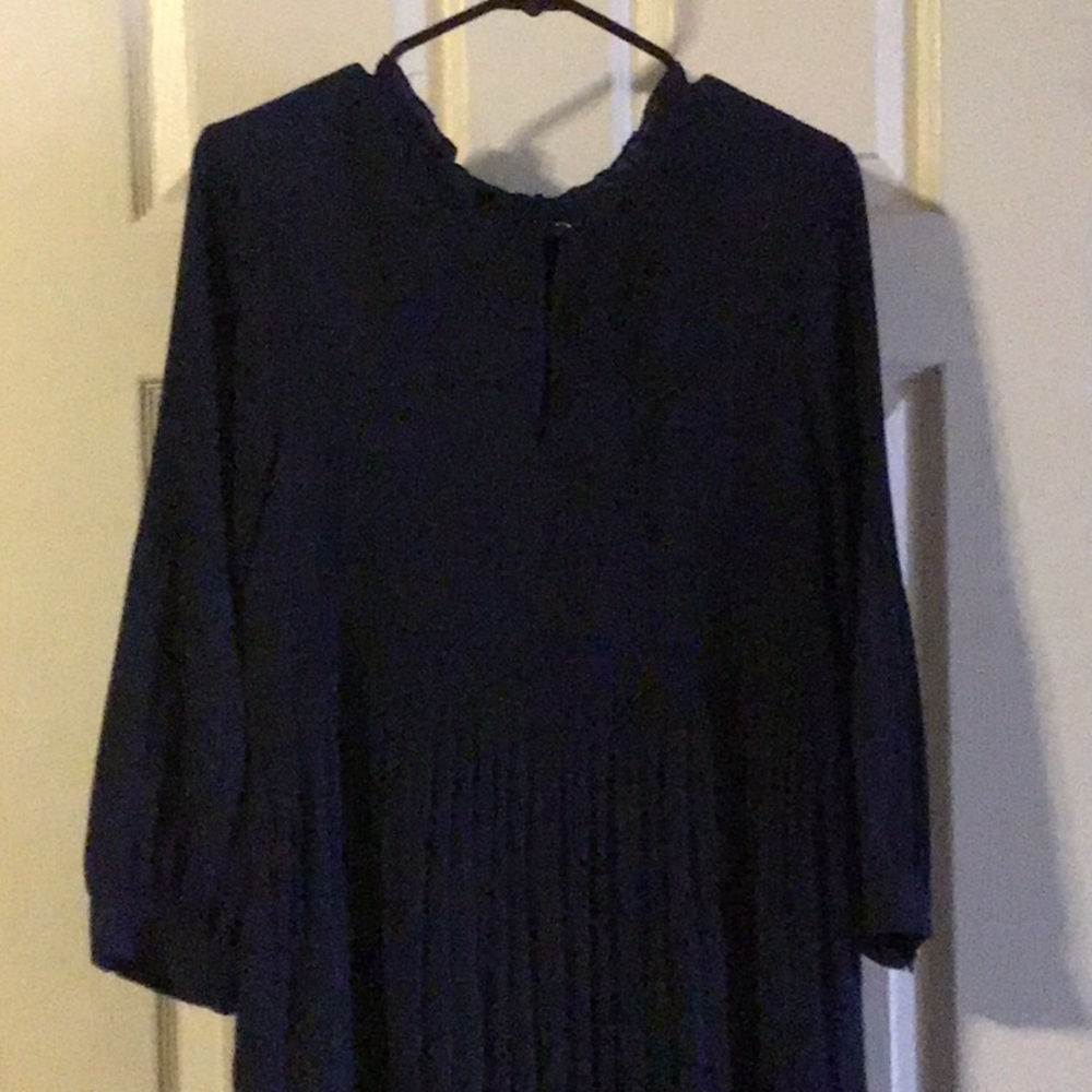 Navy blue Halston dress.